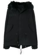 Mr & Mrs Italy Racoon Fur Trim Parka - Black
