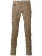 Diesel Black Gold - Distressed Slim-fit Trousers - Men - Cotton/spandex/elastane - 34, Brown, Cotton/spandex/elastane