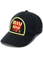Miu Miu Logo Patch Baseball Cap - Black