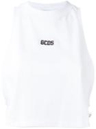 Gcds Embroidered Logo Top, Women's, Size: Xs, White, Cotton