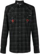 Dolce & Gabbana Sacred Heart Patch Plaid Shirt - Black