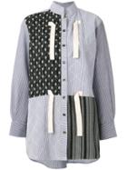 J.w.anderson - Multi-print High Neck Shirt - Women - Cotton/linen/flax - 8, White, Cotton/linen/flax