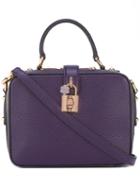 Dolce & Gabbana Square Padlock Shoulder Bag, Women's, Pink/purple, Calf Leather