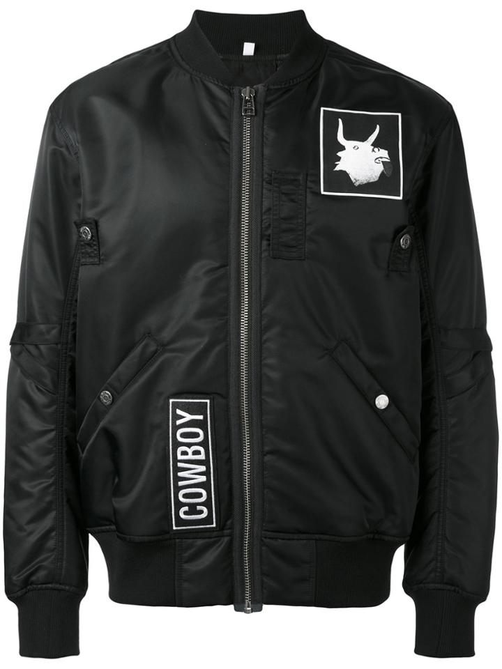 Helmut Lang Patched Bomber Jacket - Black