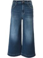 7 For All Mankind Wide-leg Cropped Jeans, Women's, Size: 25, Blue, Cotton/polyester/spandex/elastane