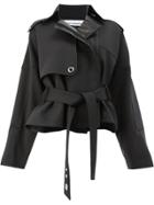 Paco Rabanne Cropped Trench Coat - Black