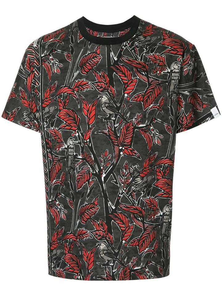 Yoshiokubo Dry Leaf Print T-shirt - Black