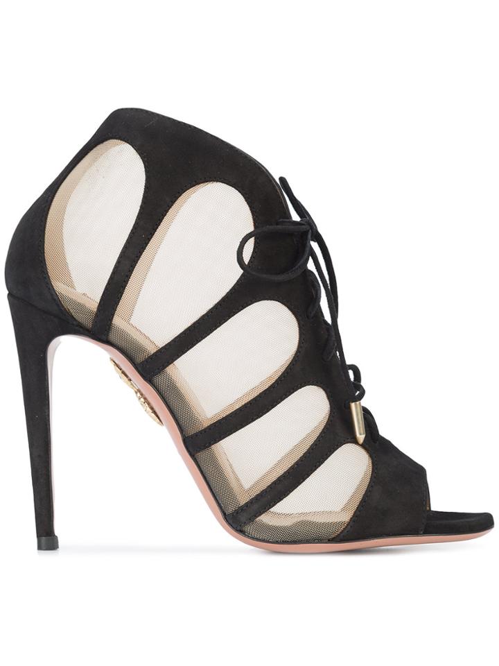 Aquazzura Mesh Detail Sandals - Black