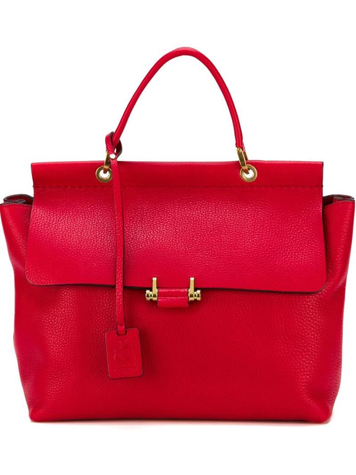 Lanvin Essential Tote, Women's, Red, Calf Leather