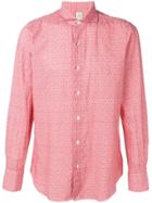 Finamore 1925 Napoli Spread Collar Printed Shirt - Pink