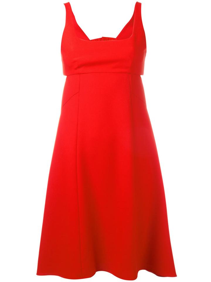 T By Alexander Wang Square-neck Dress, Women's, Size: 4, Red, Polyester