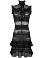 Alexander Mcqueen Victorian Lace Knit Dress, Women's, Size: Xs, Black, Silk/polyester