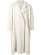 Homme Plissé Issey Miyake Ribbed Overcoat - White