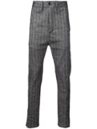 Ann Demeulemeester - Pinstripe Tailored Trousers - Men - Linen/flax - L, Grey, Linen/flax