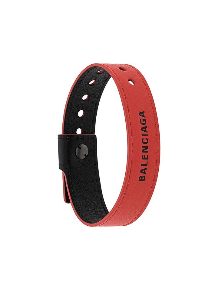 Balenciaga Logo Embossed Cuff - Red