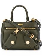 Moschino Small Logo Embossed Shoulder Bag - Green
