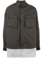 Juun.j Contrast Hem Military Jacket - Green