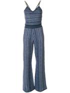 Balmain Striped Fitted Playsuit - Blue