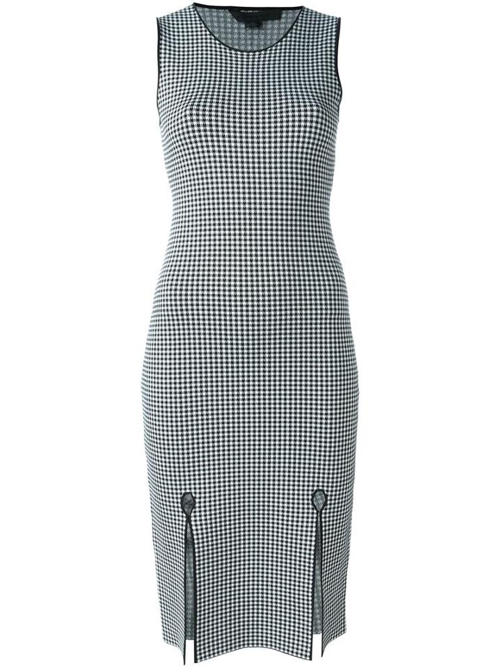 Alexander Wang Gingham Pencil Dress, Women's, Size: Xs, Black, Viscose/nylon/spandex/elastane