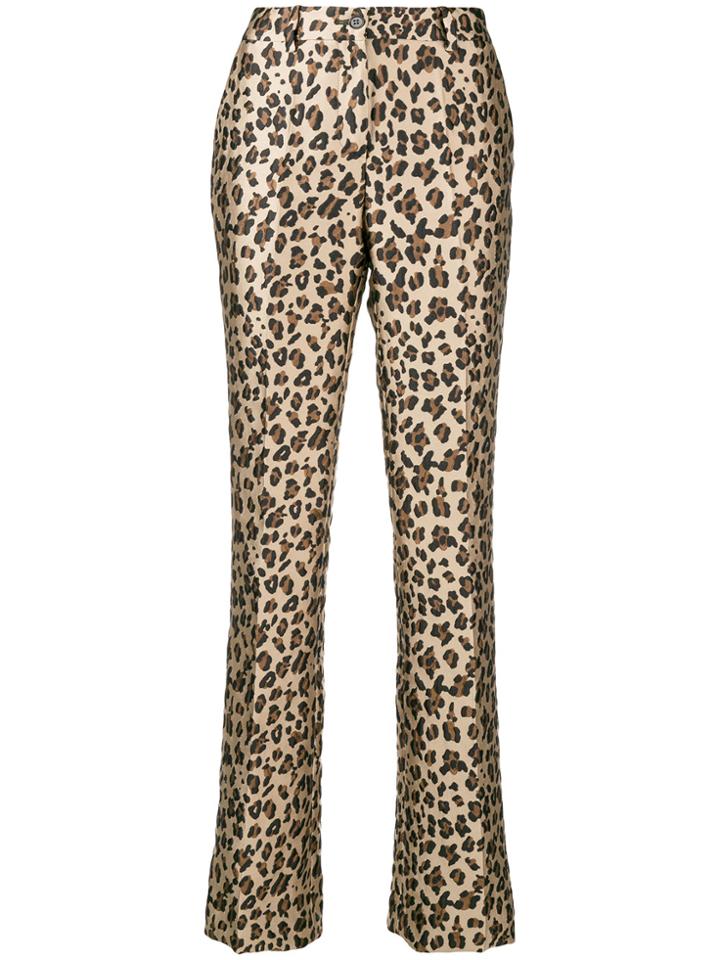 P.a.r.o.s.h. Leopard Tailored Trousers - Nude & Neutrals