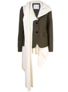 Sacai Knit Panelled Blazer Jacket - Green