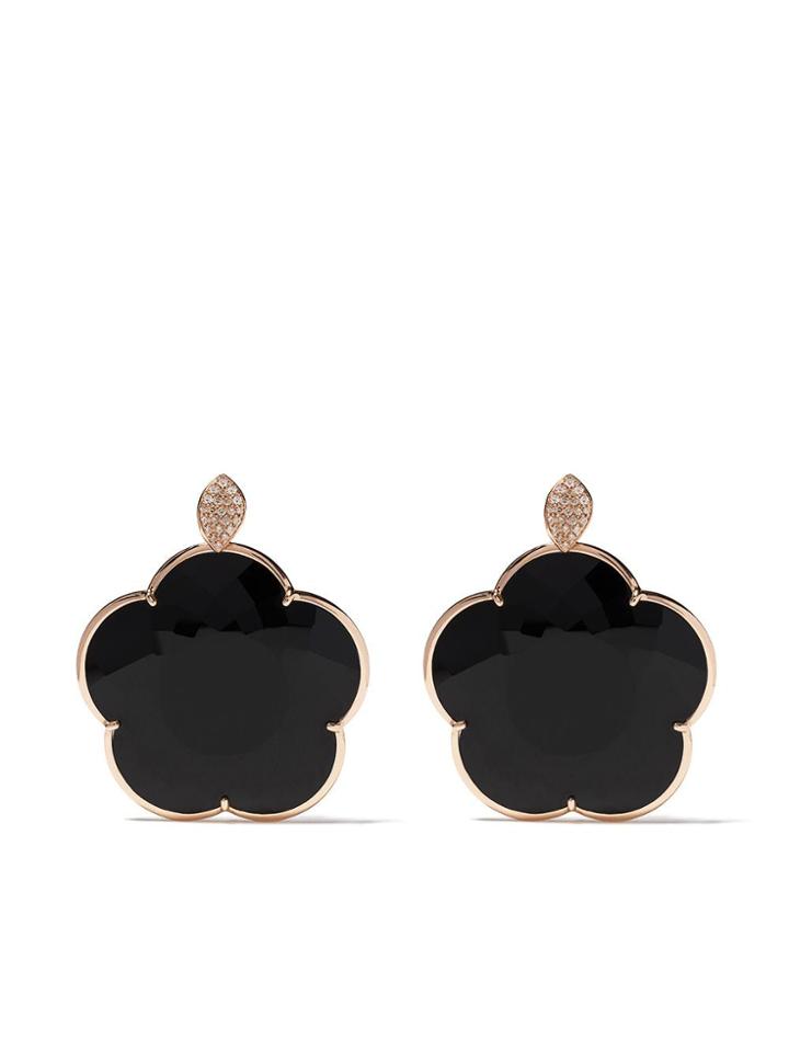 Pasquale Bruni 18kt Rose Gold Ton Jolì Onyx And Diamond Drop Earrings