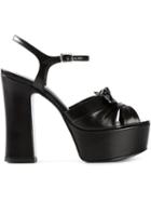 Saint Laurent Candy Sandals, Women's, Size: 37, Black, Calf Leather/leather
