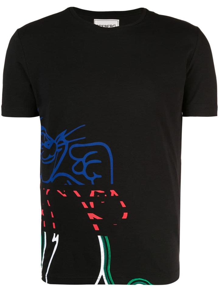 Iceberg Graphic Print T-shirt - Black