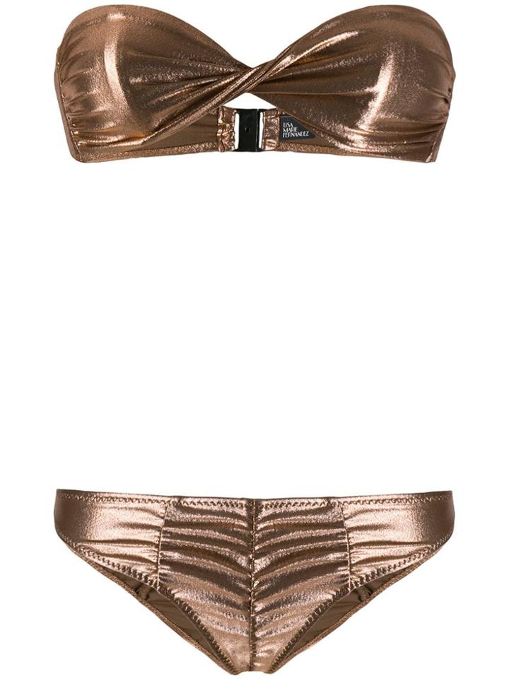 Lisa Marie Fernandez Cross Front Bikini - Pink