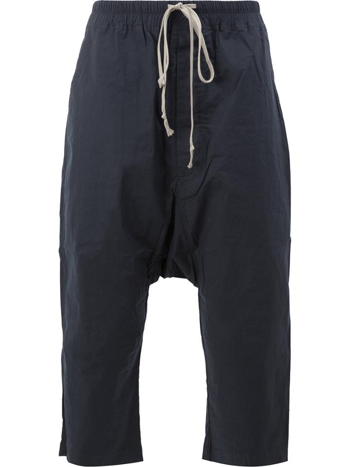 Rick Owens Drkshdw Drawstring Drop-crotch Trousers - Blue