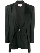 Natasha Zinko Bag Straps Oversized Ls Jacket - Black
