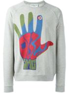 Ymc 'hand' Print Sweatshirt, Men's, Size: Xl, Grey, Cotton