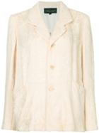 Comme Des Garçons Cream Jacket With Floral Embroidery - Unavailable