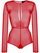 Ann Demeulemeester Sheer Fitted Body - Red