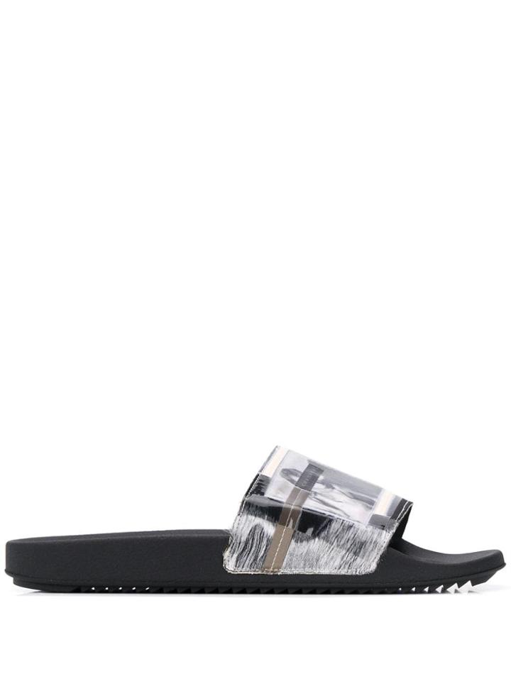 Rick Owens Drkshdw Frayed Edge Slides - Neutrals