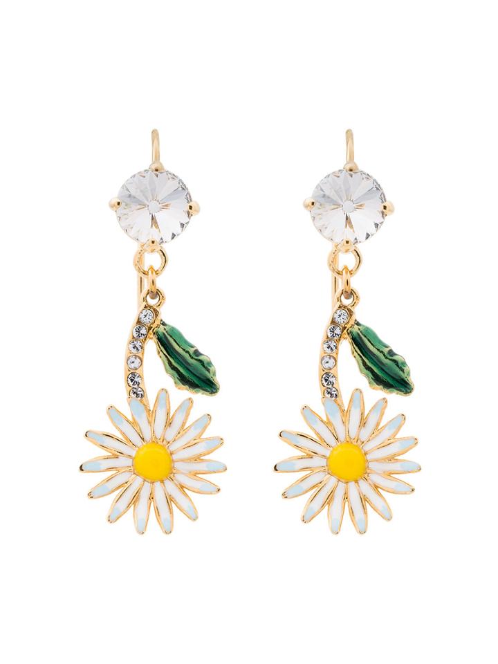 Miu Miu Daisy Earrings With Crystals - Multicolour