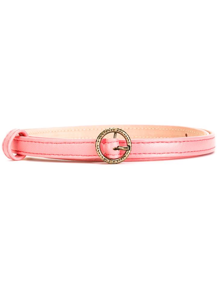 Agnona Round Buckle Belt, Women's, Size: 75, Pink/purple, Calf Leather