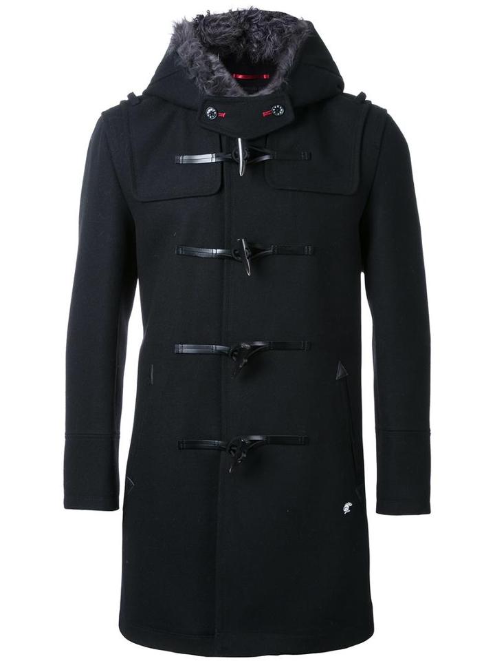 Loveless Hooded Duffle Coat, Men's, Size: 2, Black, Lambs Wool/nylon