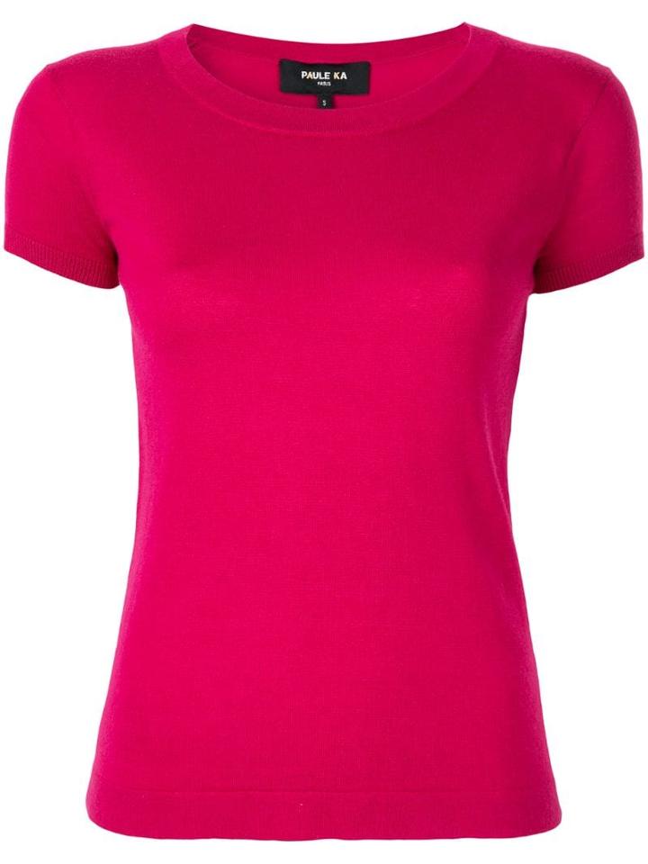 Paule Ka Short-sleeved Knitted Top - Pink