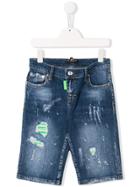 My Brand Kids Distressed Denim Shorts - Blue
