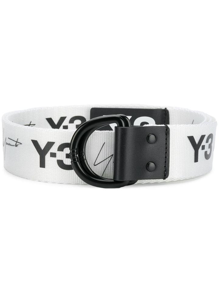 Y-3 Logo Print Belt - White