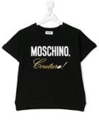 Moschino Kids Teen Couture Embroidered T-shirt - Black