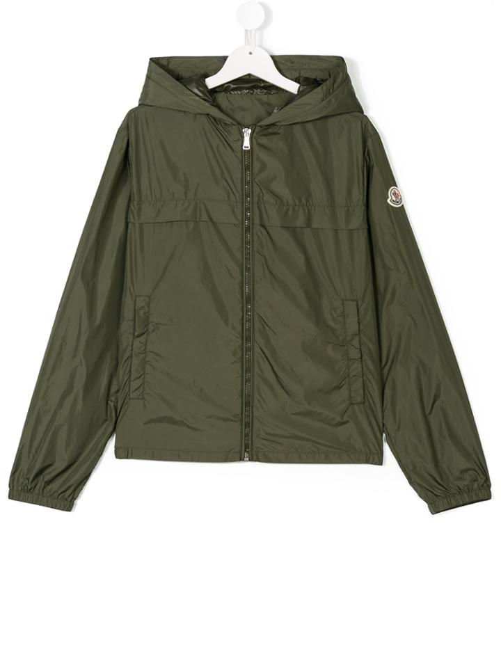 Moncler Kids Teen Hooded Jacket - Green