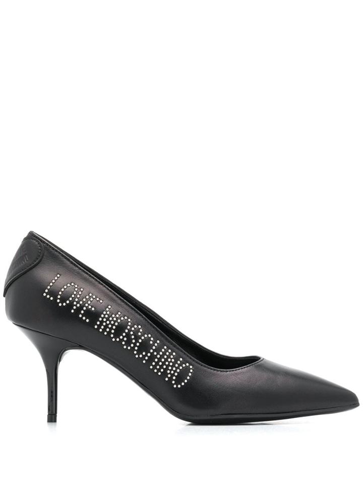 Love Moschino Studded Logo Pumps - Black