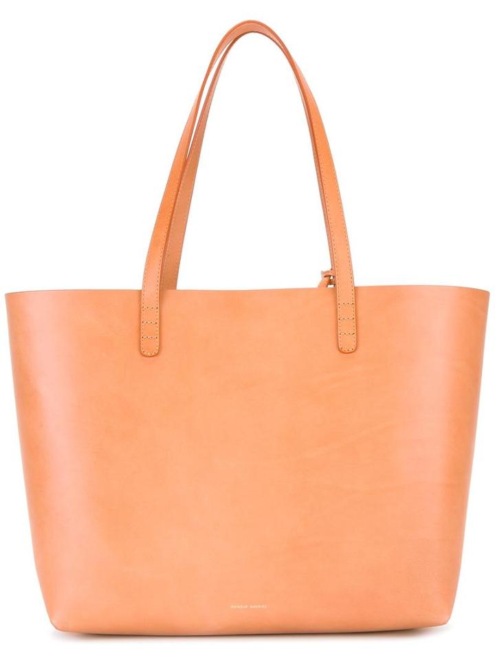 Mansur Gavriel Double Handles Tote, Women's, Nude/neutrals, Leather