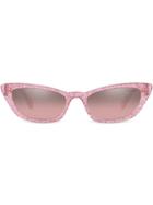 Miu Miu Eyewear Glitter Logo Sunglasses - Pink