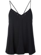 Derek Lam 10 Crosby Embroidered Detail Top, Women's, Size: 8, Black, Triacetate