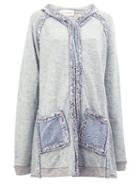 Faith Connexion Raw Edge Cardi-coat, Women's, Size: Xs, Blue, Polyester/cotton