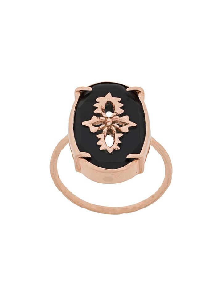 Pascale Monvoisin 9kt Rose Gold Sunday Black Ring