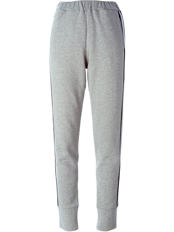Tomas Maier Side Stripe Track Pants, Women's, Size: Small, Grey, Cotton/polyester
